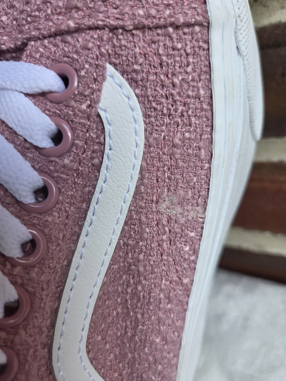 Vans Old Skool Platform Pink Boucle Textured Sneakers Women’s Size 8.5